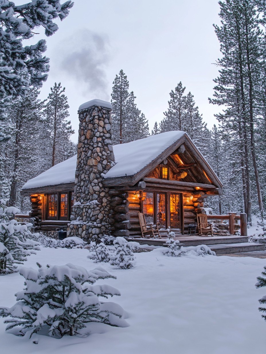 A Winter Fairytale: The Quiet Charm of Snowy Log Cabins